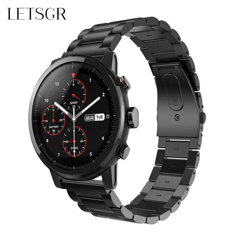 

LETSGR Stainless Steel Wristband for HUAMI AMAZFIT STRATOS 2/2S Smart Watch 22MM Watch Band for Amazfit Stratos Strap Accessory
