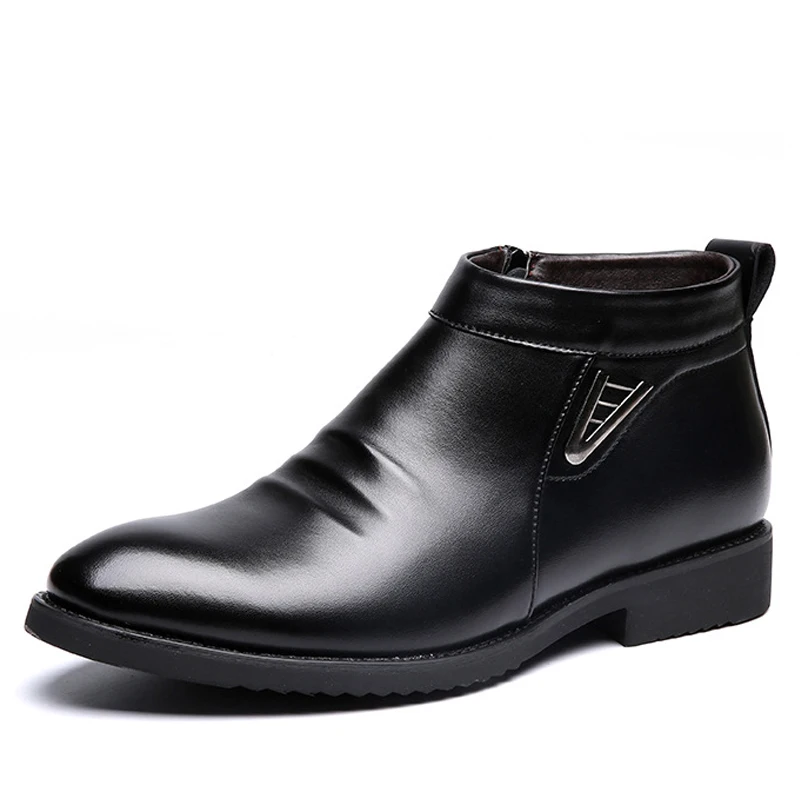 YWEEN/Водонепроницаемые ботинки; мужские зимние плюшевые кожаные ботинки; удобные теплые зимние ботинки для мужчин