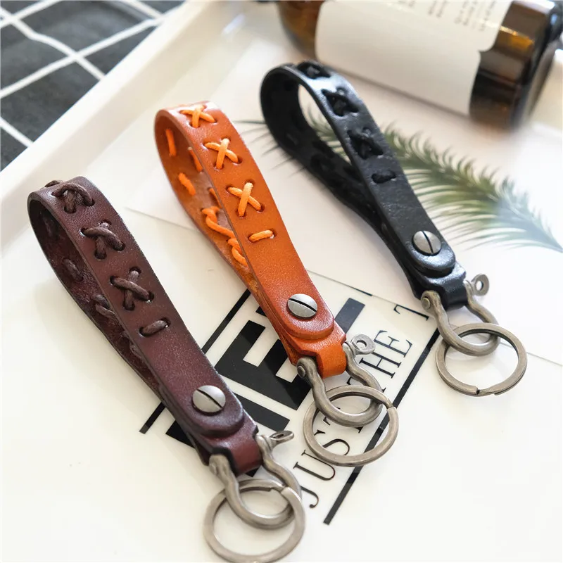 

Car keychain New cowhide Woven Leather For Motorcycles And Cars for Vespa Piaggio 125 Ducati Honda Yamaha Suzuki Peugeot