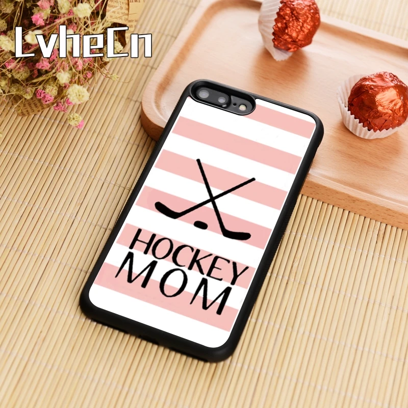 LvheCn Hockey Mom Baby Pink Stripe Phone Case Cover For iPhone 5 6 6s 7 8 plus 11 pro X XR XS max Samsung S7 edge S8 S9 S10 |