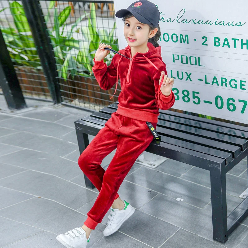 de ropa deportiva para niños y niñas, traje de moda para Primavera, ropa deportiva de manga larga pantalones a 12 años, rojo y rosa|set de ropa| - AliExpress