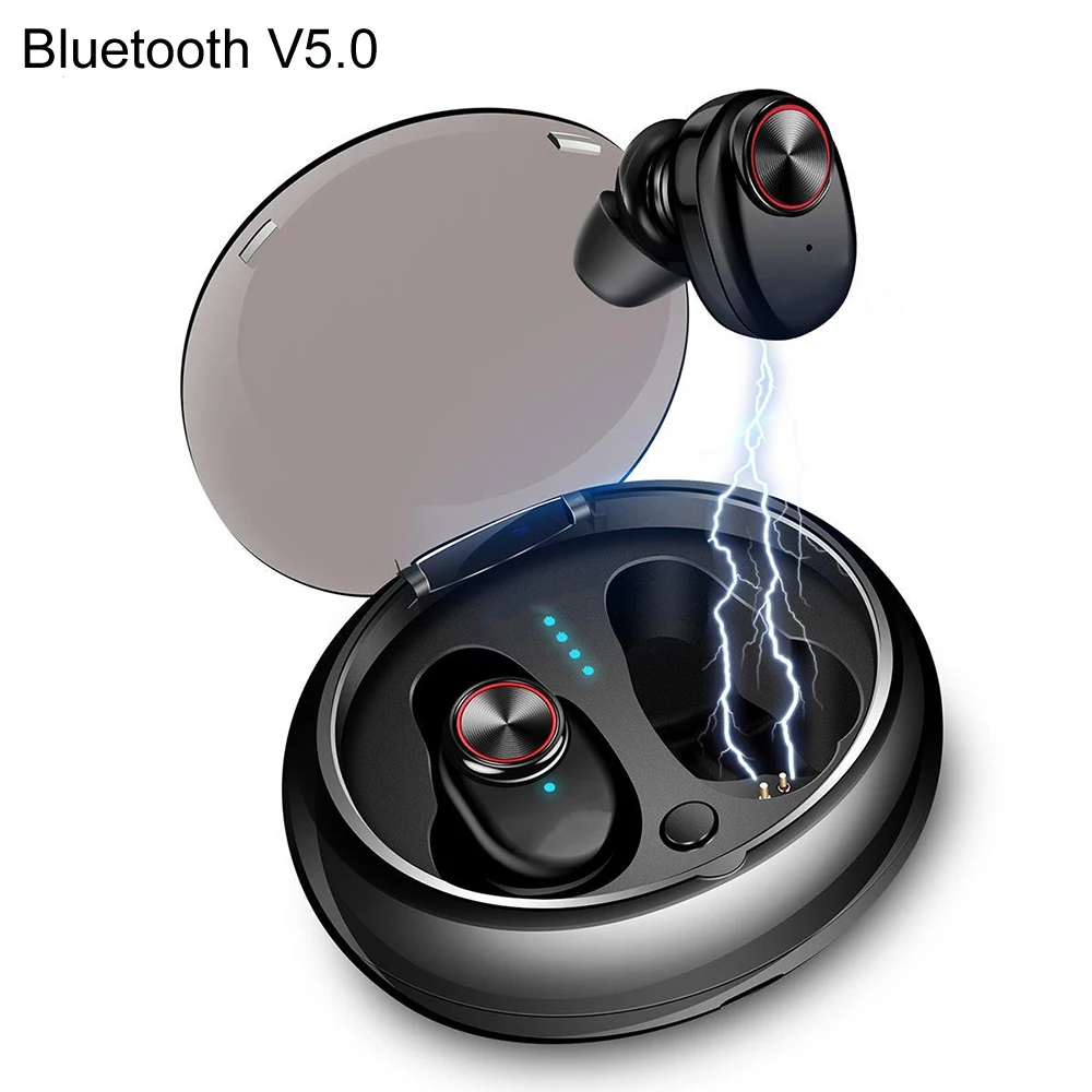 

NVAHVA Mini TWS Bluetooth V5.0 Earbuds Dual Wireless Earphones Bluetooth Headsets Hands-free For Phone PC TV Pad Car Sports Game