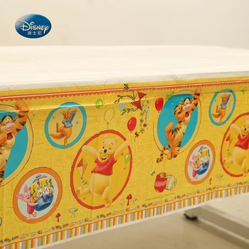 

beautiful Party supplies 1pcs Table Cloth Winnie the Pooh Kids Birthday Party Decoration Disposable Table Cover 1.35x2.2M