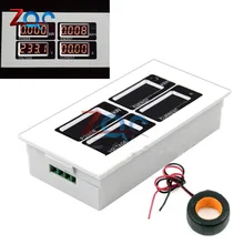 AC 110V 220V 4 LCD Digital 100A watt power Voltage Current Meter Volt amp Monitor Ammeter Voltmeter Instruments KWh 80-260V