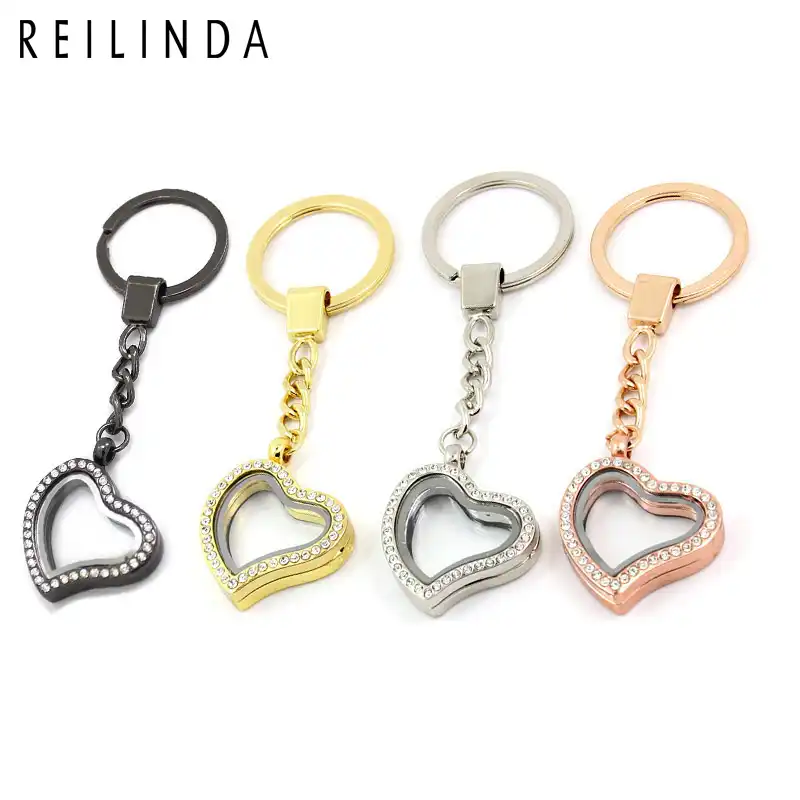 1pcs Heart Floating Locket Keychain Key Rings Alloy Magnetic Memory Living Locket Key Chains Fit For Floating Charms Wholesale Aliexpress