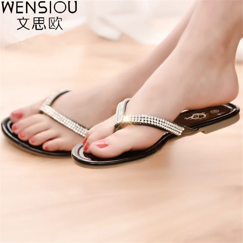 

Hot sale women sandals flip flop ladies shoes fashion rhinestone sandals shoes gladiator ladies sandals women DT194