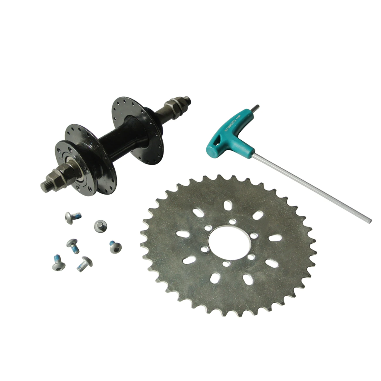 

32 Holes Rear Axle And 36T Sprocket Installation Screw Driver Kit Fit Motorized Bicycle