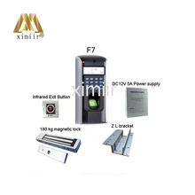 F7 отпечатков пальцев Система контроля доступа с Питание, магнитный замок, инфракрасная кнопка выхода и кронштейн