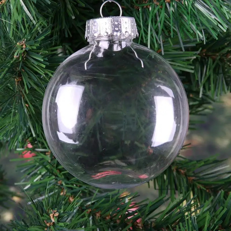Decoración de Navidad de plástico transparente bola plana colgante adornos DIY decoraciones de fiesta de Navidad árbol de Navidad colgante niños regalos pueden abrir Decoración de Navidad de plástico transparente bola plana colgante adornos DIY decoraciones de fiesta de Navidad árbol de Navidad colgante niños regalos pueden abrir