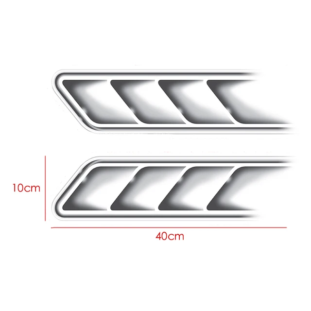 1 Pair Car Fake Hood Vent Vents Decorative Air Outlet Stickers And