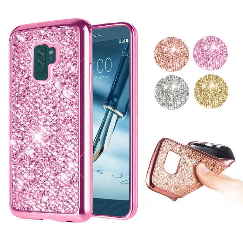 

Fashin UltraThin Diamond Glitter Bling Phone Case For Samsung Galaxy S9 Plus Note8 S7 Edge S8 Plus Soft Silicon Shockproof Cover