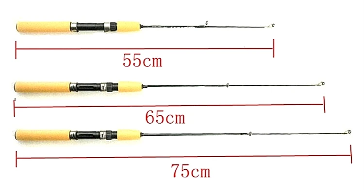 Телескопическая удочка для подледного лова 55/65/75 см 2 секции креветки удилище спиннинговое удилище Ручка Портативный короткие зимние рыболовной удочки