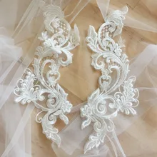 5 paires de paillettes transparentes, broderie de dentelle d'ange, jolis accessoires de mariée à Motif de dentelle, robe de jarretelles et voile