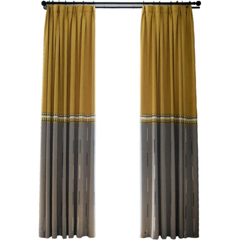 Желто-серая штора, занавеска для окна, s для гостиной, роскошная кухня, отвесная ткань, занавески, затемненная синель X361#30