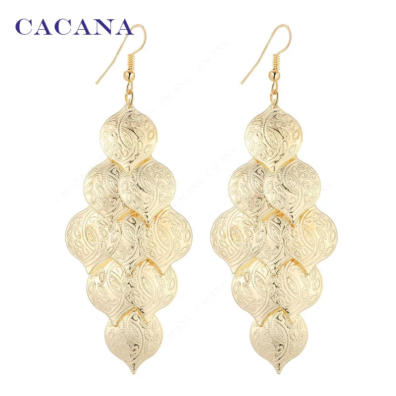 CACANA Dangle Long Earrings For Women Beautiful Pattern Fashion Bijouterie Hot Sale No.A722 A723