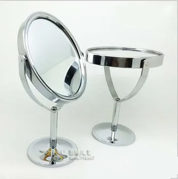 

Round Silver Makeup Cosmetic Compact Stand Mirror Double Sided 1X /2X Magnifying M001T