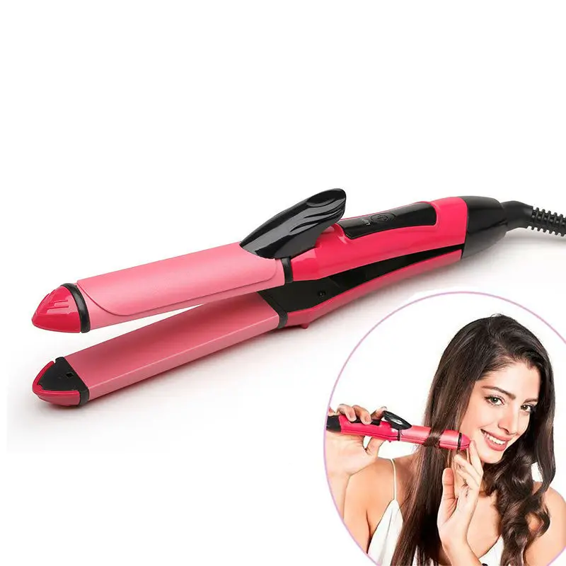 

JINDING 2 in 1 Hair Straightener Curling Iron Multifunctional Hair Curler Ceramic Straight and Curl Hair Care Styling Tools