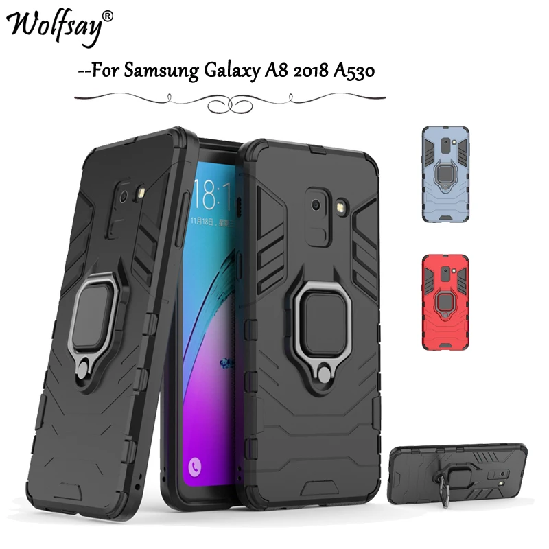 Чехол для samsung Galaxy A8 2018 магнитный металлический держатель кольца на палец чехол