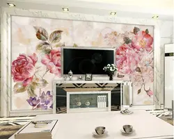 Beibehang пользовательские высококачественные 3d росписи обоев мраморная Роза узор изображение фоне стены плитка настенная обои для стен 3 d