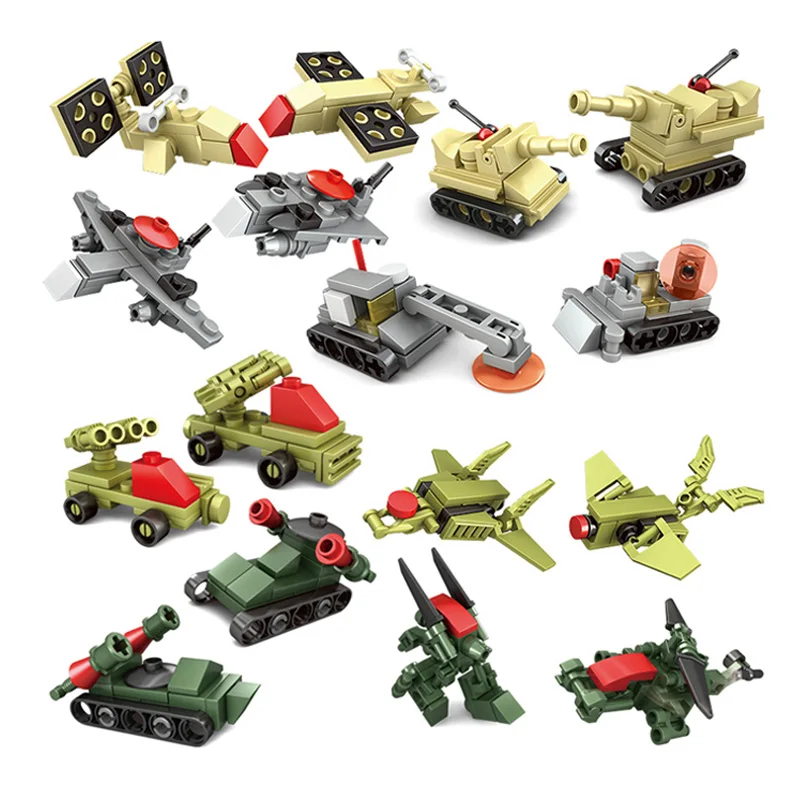 

8 Set/Lot Heavy Weapon Type Blocks Military Model Legoings Assembled DIY Educational Building Toys Kit Children Birthday Gifts
