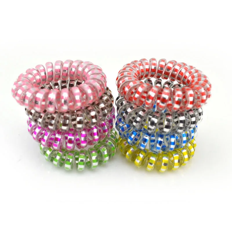 

Lot 10 Pcs 10 Colors Size 3.5CM Coloful Elastic Hair Bands Gum For Hair Accessories Telephone Wire Scrunchy for Girls