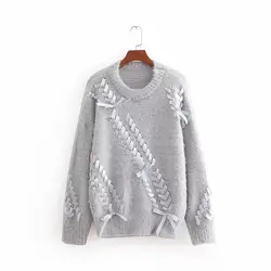 2018 осенние и зимние новые женские свободные свитера Европа США ветер веревка мохер пуловер свитер