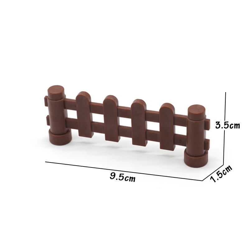 Большие строительные блоки, кубики, фигурки для дома, кухонные принадлежности, совместимы с Duplos, детская игрушка DIY, большой гардероб, стул, подарок - Цвет: brown Square fence