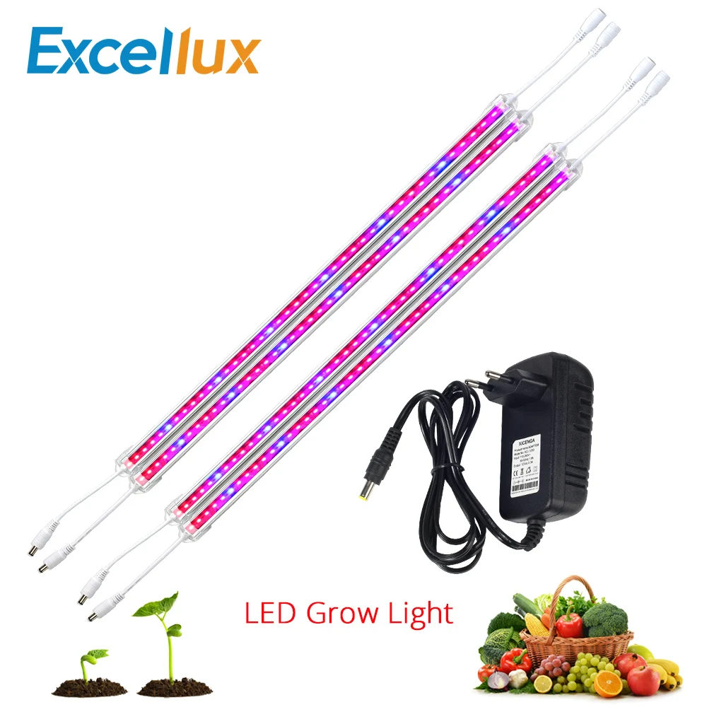 

1Set 4PCS led Growing Lamp With Adapter 5630 Led Bar Light For Hydroponics Flowers Greenhouse Plant Light Brightness Waterproof