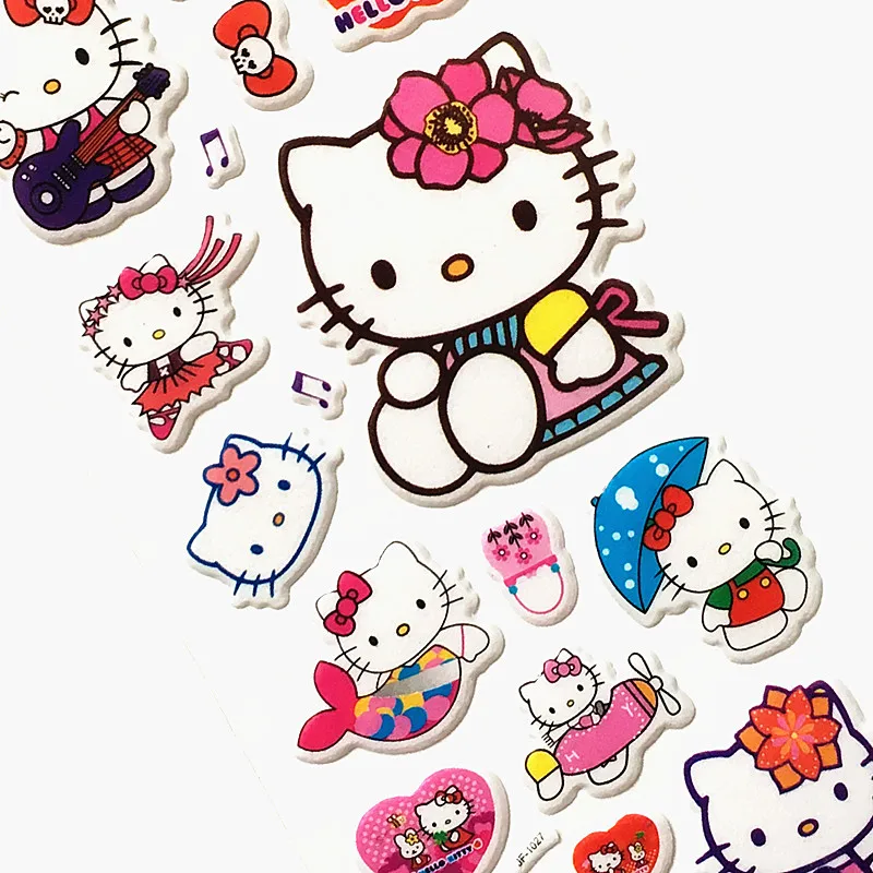 1 лист Лидер продаж! Рисунок Hello Kitty 3D стерео пузырь Стикеры детский мультфильм