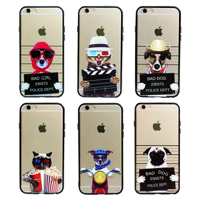 

Cute Dog Clear Case for iphone 6 6s Plus 5 5s SE Bag Capa Shell Hard Acrylic Phone Back Cover Cases For Iphone 6 6s Coque Funda