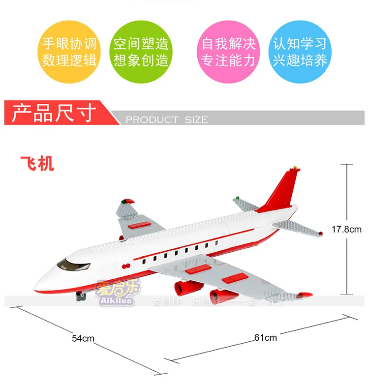 GU DI креативный большой пассажирский самолет Earth Border строительные блоки кирпичная модель фигурка Рождественский подарок DIY Детская интеллектуальная игрушка