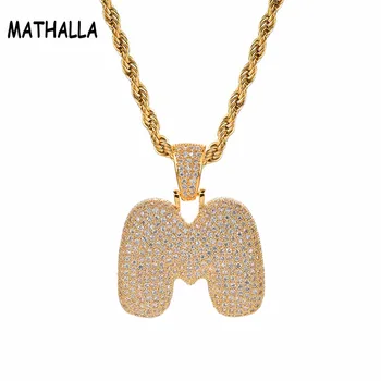 

Bubble letter AAA+Cubic Zircon Bubble Letters M Pendants&Necklaces Men's Hip Hop Jewelry