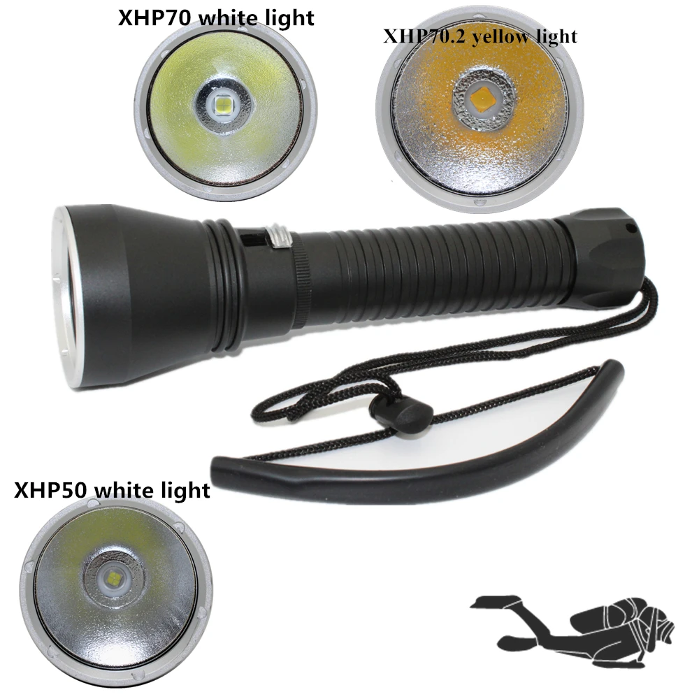  Waterproof Scuba Diving flashlight powerful XHP70 4200LM XHP50 2600LM LED underwater flash light di - 32804297161