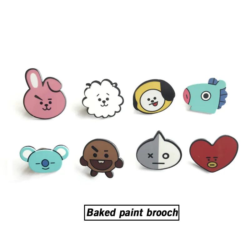 Youpop БЦ Bangtan обувь для мальчиков BT21 альбом Брошь шпильки запеченные крашенный значок интимные аксессуары одежда шляпа Украшение для рюкзака