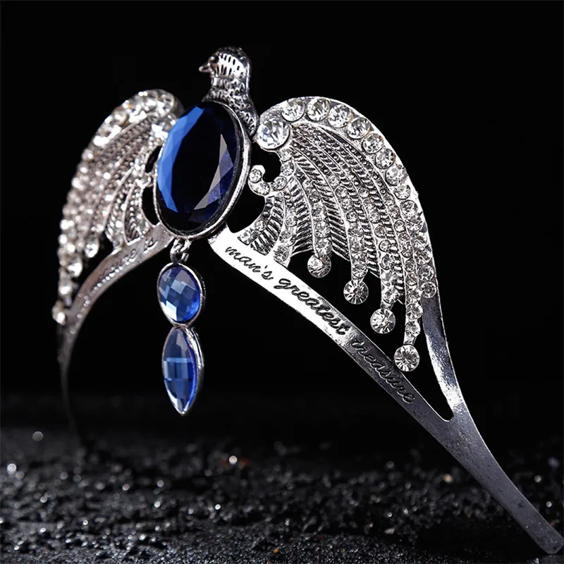 

Fashion Vintage Silver Ravenclaw diadem Blue Crystal Ravenclaw College Lost Crown Prom Hair Jewelry Jarry Potter Horcrux