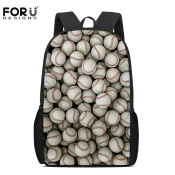 

FORUDESIGNS Students Schoolbag Big Capacity Children Backpack Bags 3D Softball Ball Printing Pack for Teenager Girls Boy Mochila
