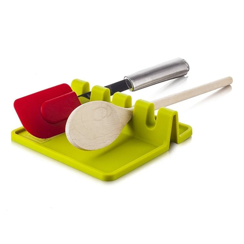 Duolvqi Silicone Spoon Rest Utensil Spatula Holder Heat Resistant