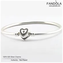 Wishful сердце браслет с застежкой Argent 925 серебро прозрачный CZ браслеты для женщин оригинальные ювелирные изделия pulseras mujer
