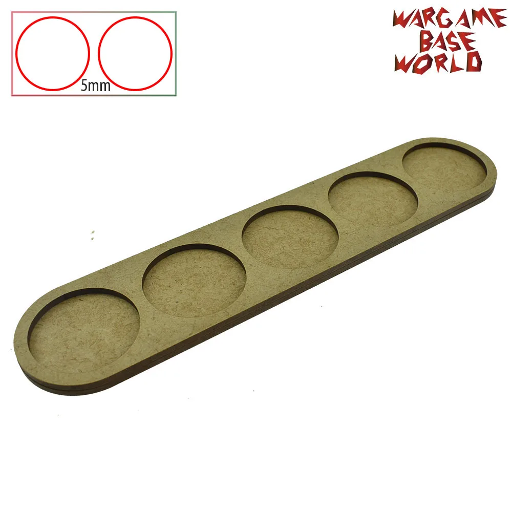 

Wargame Base World - Movement Tray -5 bases 40mm round - line Shape MDF