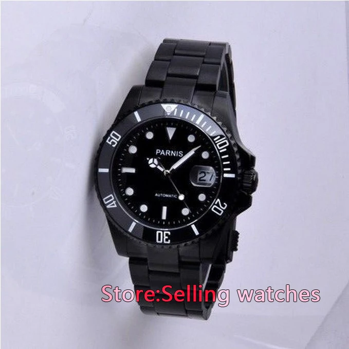 

40mm Parnis PVD case Ceramic Bezel Luminous Mark Automatic Men Watch