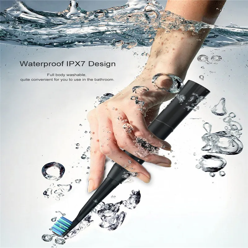

SEAGO E2 Rechargeable Waterproof Sonic Electric Toothbrush With 2 Brush Heads 40000 Times Vibaration Ultrasonic Tooth Brush New