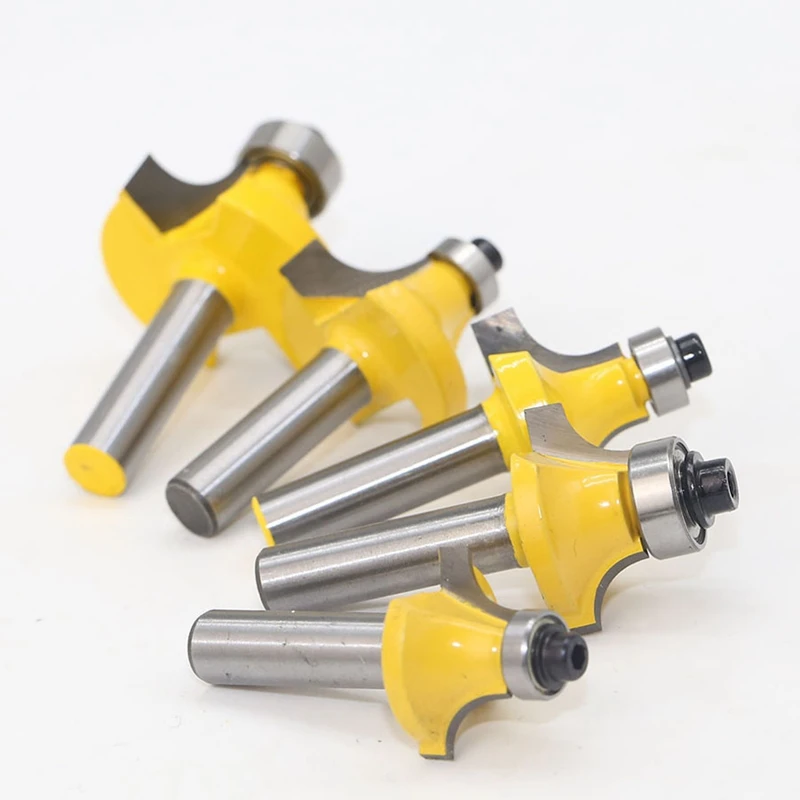 5pcs Bit Round Over Edge Forming Router Bit Set-8 Mm Shank Woodworking Cutter Fillet Knife
