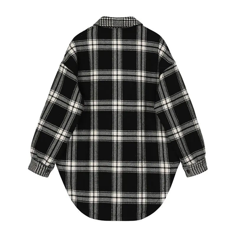 Lâche See Collier xitao 2019 Unique Manches Lyh2816 down Casual Fahison Poche Poitrine Pleine Plaid Printemps Femmes Picture De Turn Mélange Corée Nouveau qfRfwTWO