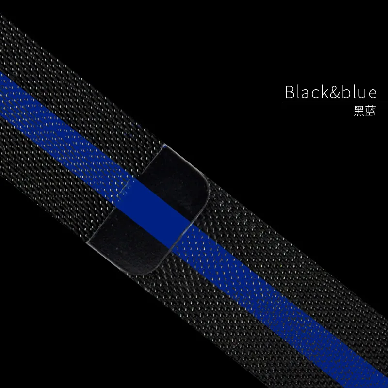 Milanese Loop Watch Band 44 мм флаг дизайн магнитный ремешок 40 мм для женщин браслет 38 мм для мужчин полосы 42 мм аксессуары для iwatch 4 3 - Цвет ремешка: Black blue