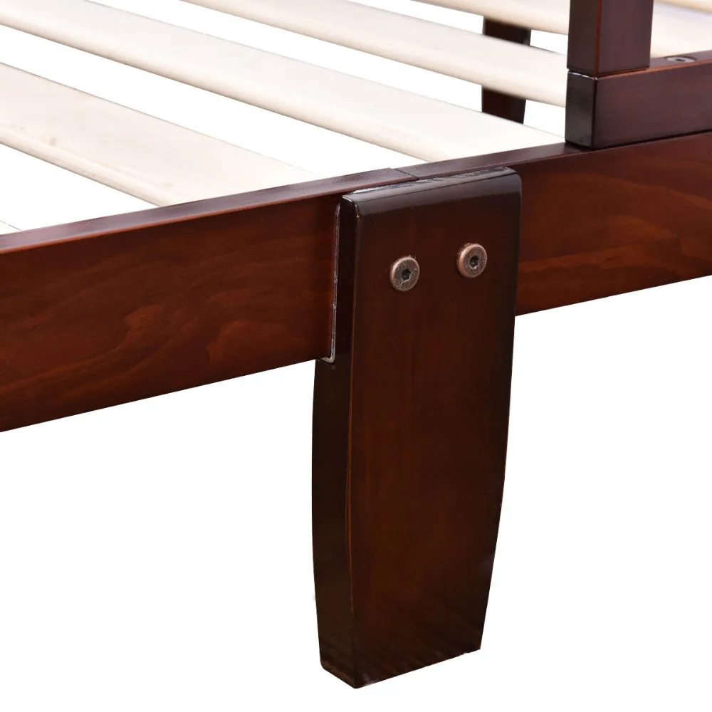 Baby Toddler Bed Kids Children Wood Bedroom Furniture w/Safety Rails Espresso BB4596BN