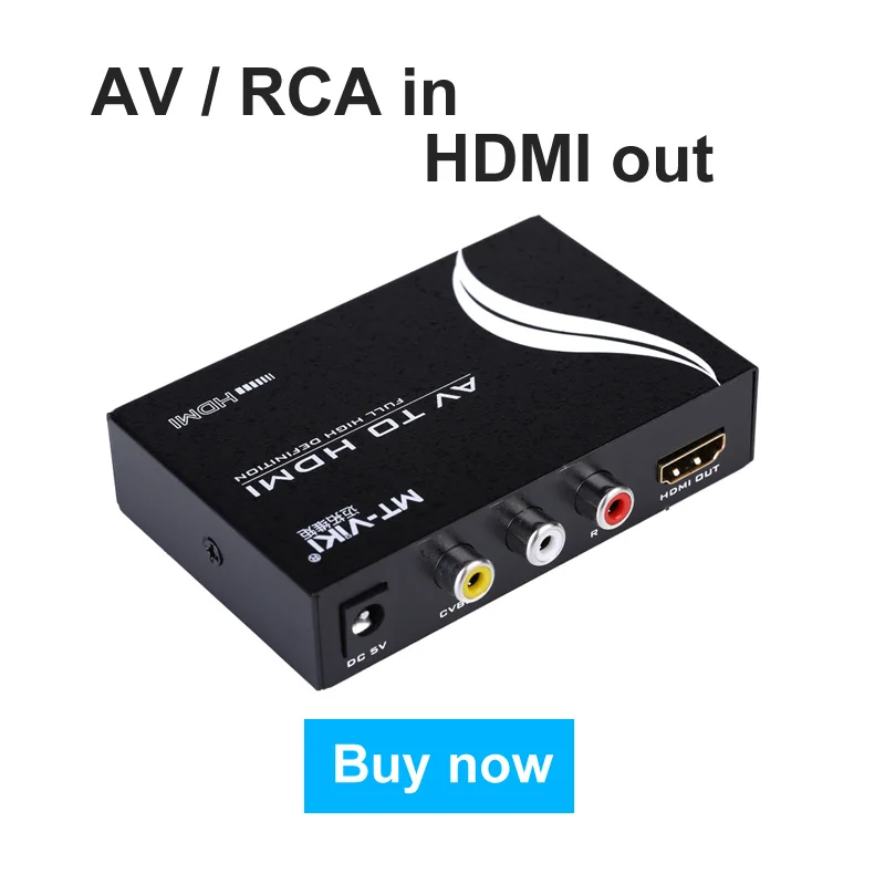 

AV to HDMI Converter RCA Component Analog Audio Video to HDMI Adapter FHD 720P 1080P Optional Up Scaller AV2HDMI MT-Viki AH312