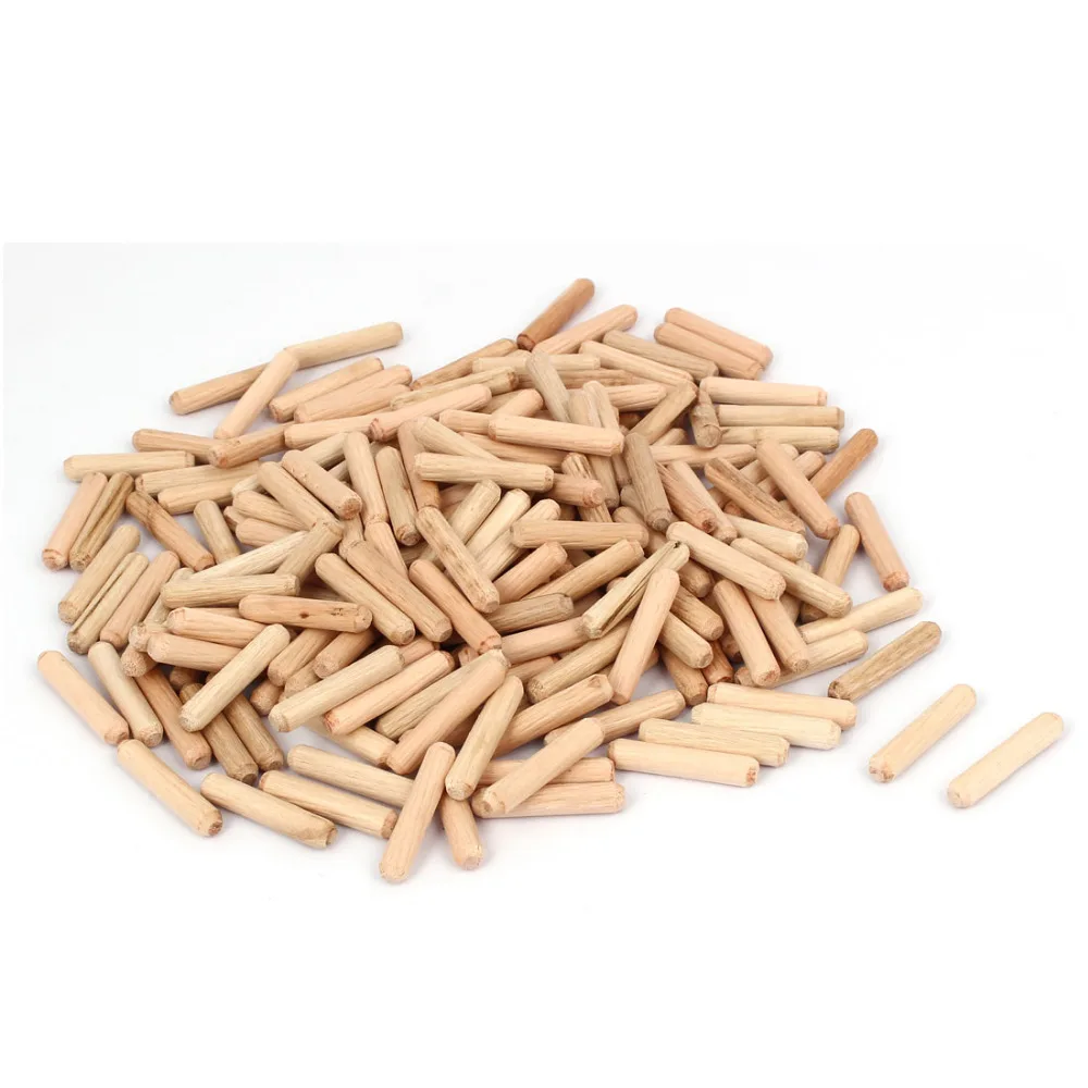 

UXCELL Newest 200Pcs/lot High Quality Cabinet Drawer Round Fluted Wood Wooden Craft Dowel Pins 6mm Dia 30mm Length Beech Pins