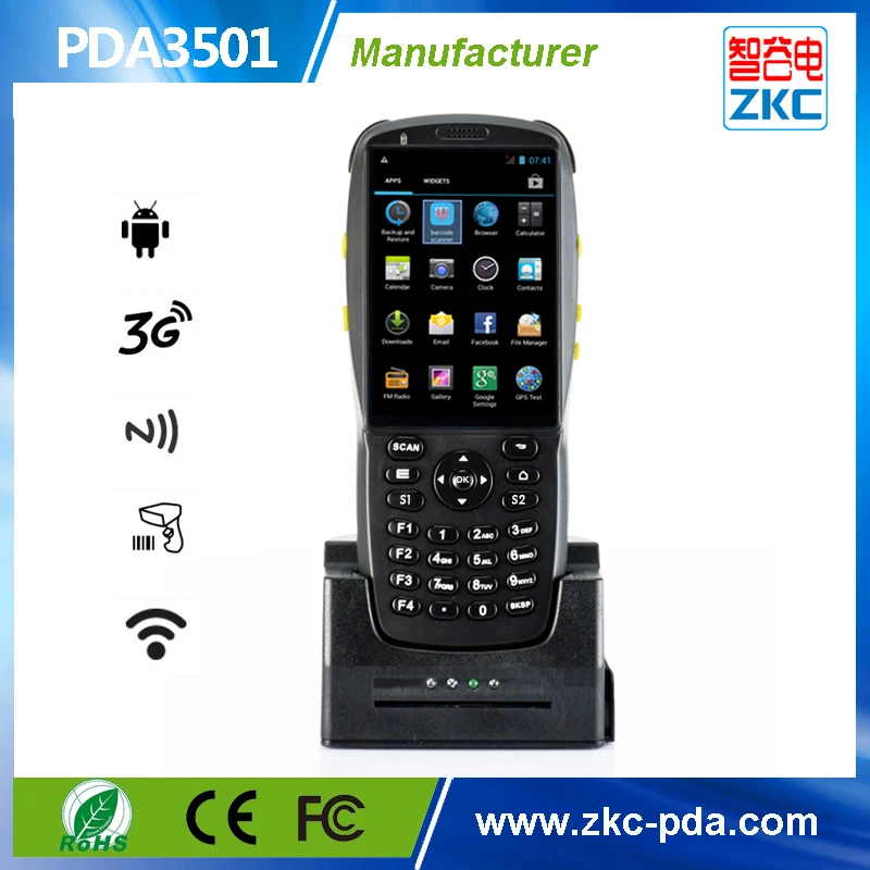 Портативный мобильный терминал с nfc и RFID считыватель смарт-карт Поддержка 3g wifi Bluetooth с зарядным устройством колыбели(PDA3501