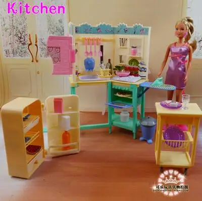 

furniture for barbie doll Accessories house food Gift Set Kitchen Furniture Furniture Toys Birthday Gifts