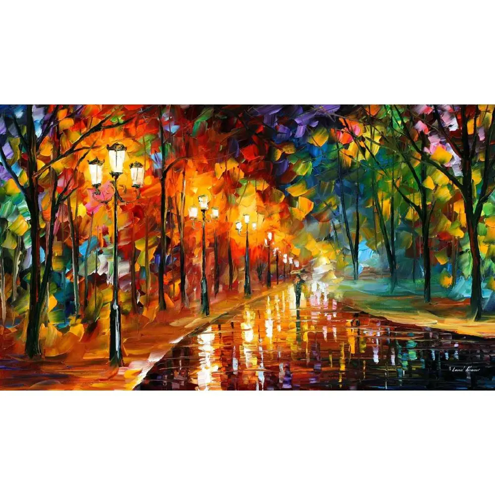 

contemporary art alley of the memories palette knife oil painting Landscape High quality 100% Hand painted Home decor